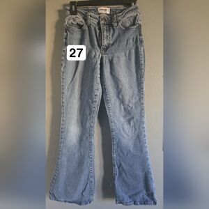 RSQ Women's Light Blue Flare Jeans Low Rise 27